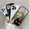 LZ9 Cartoon Cat Cute Art Design Clear Soft Wave Phone Cases for iPhone 15 13 Pro Max 12 Mini 14 8 Plus XS Max XR 6 Protection Back Cover