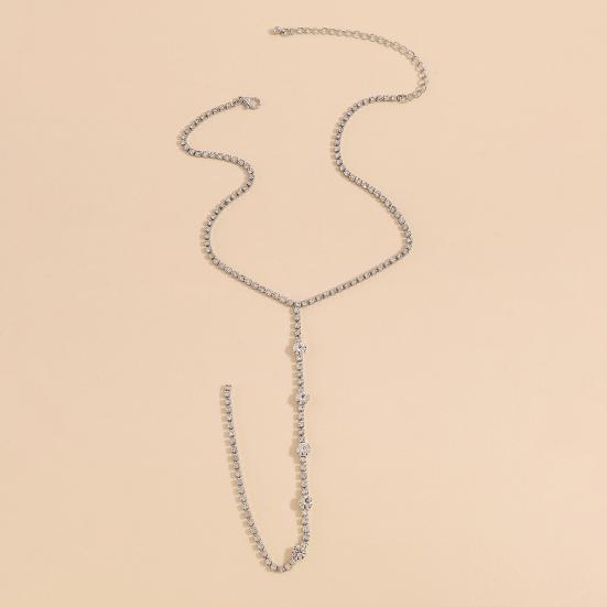 Женское ожерелье со стразами, ожерелье с кисточками, изысканное колье из нержавеющей стали, украшение на длинную шею и грудь