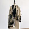 New Classical Architecture Style Cashmere Women Print Double-sided Scarf  Winter Warm Shawl Pashmina Female Outdoor Scarves