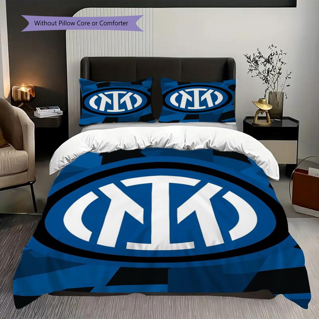 Inter Milan Legacy: Blue Passion Bedding (1 * duvet cover + 2 * pillowcase, without core) Soft and comfortable Christmas birthday gift