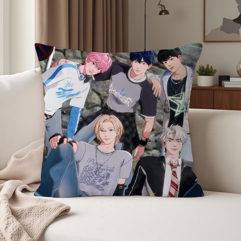 Чехол на подушку в стиле K-pop P-Plave с мультяшным рисунком, подходит для спален, гостиных, автомобилей, домашнего декора