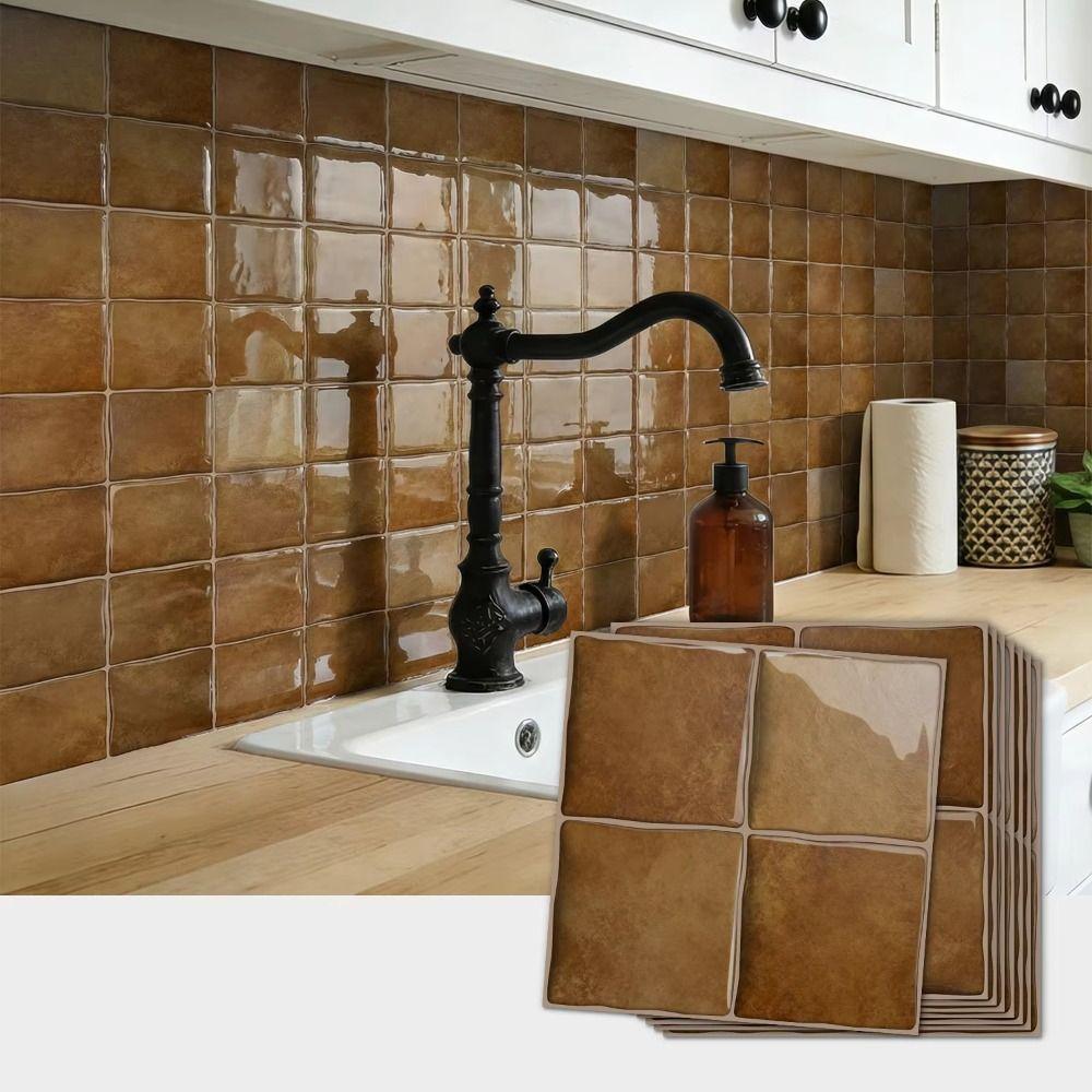 Самоклеящиеся обои с мраморной текстурой Легкие DIY Плитка для фартука 3D Плиточные наклейки Туалет