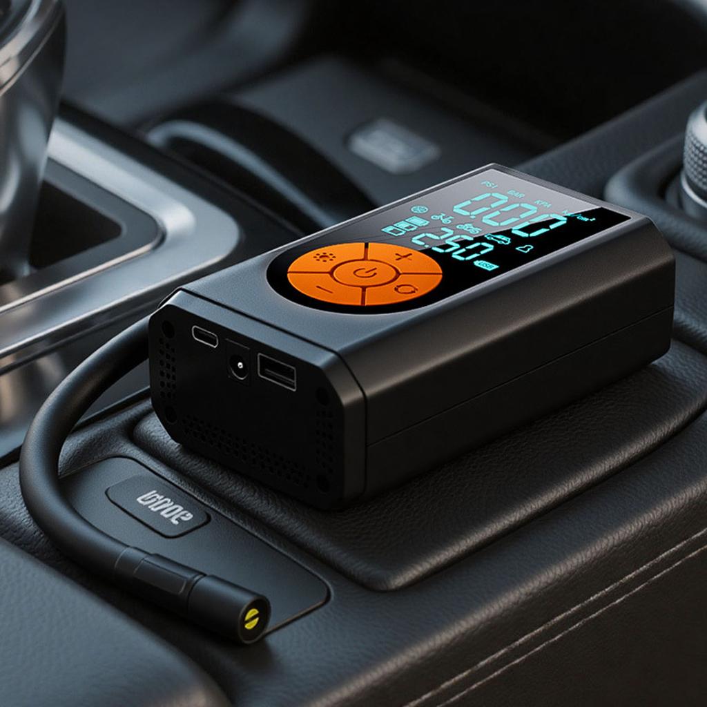 SINGARO Tire Inflator Portable Compressor Cordless, 150 PSI Car Tires , Bike With LED Light, Digital Display S For Car, Motorcycle, B