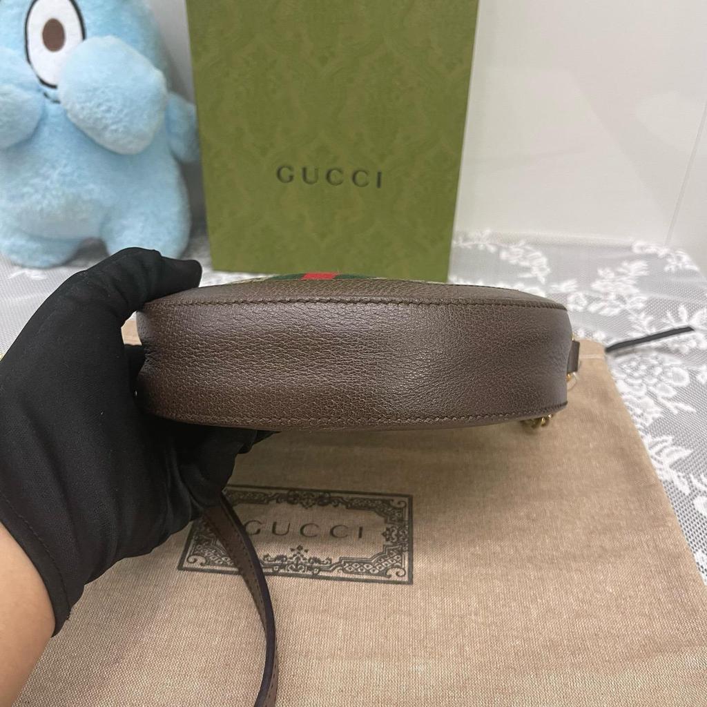 [Pre-Owned] Gucci Ophidia GG Mini Round Bag 'Beige' - Very Good #1RGELSS