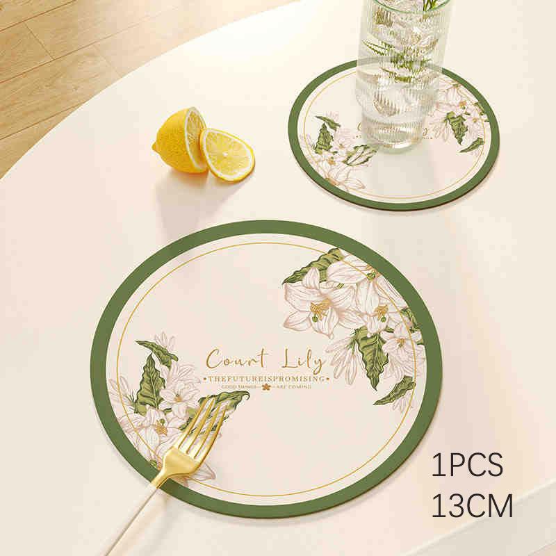 1pcs Leather Cloth Coaster Placemat Absorbent Pad Skid Insulation Cup Mats Anti-slip Bowl Mat Kitchen Home Tableware Drinkware