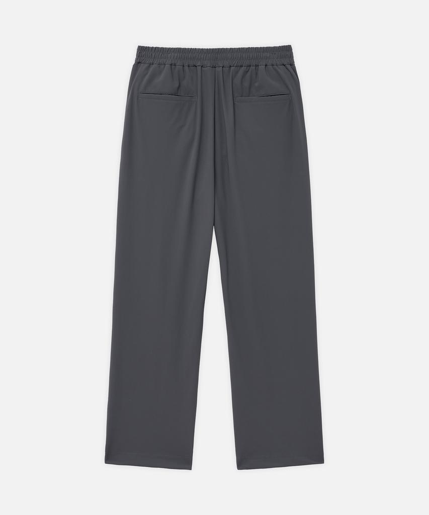 DRAW FIT [Модная Планета X Drawfit] Охлаждающие Свободные Зауженные Брюки на Эластичной Талии [Темно-серый]