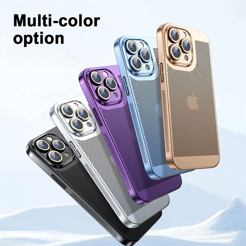 Роскошный чехол для телефона с рассеиванием тепла для iPhone 16 15 14 13 12 11 Pro Max, защитный чехол с гальваническим охлаждением для iPhone 16 Pro Max