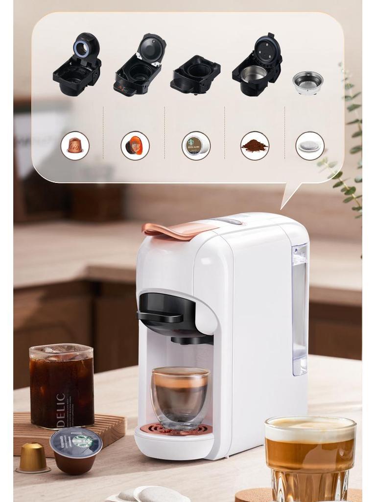 5-in-1 Fully Automatic Capsule Coffee Machine with 7 Hot/Cold Levels for Espresso and American Coffee