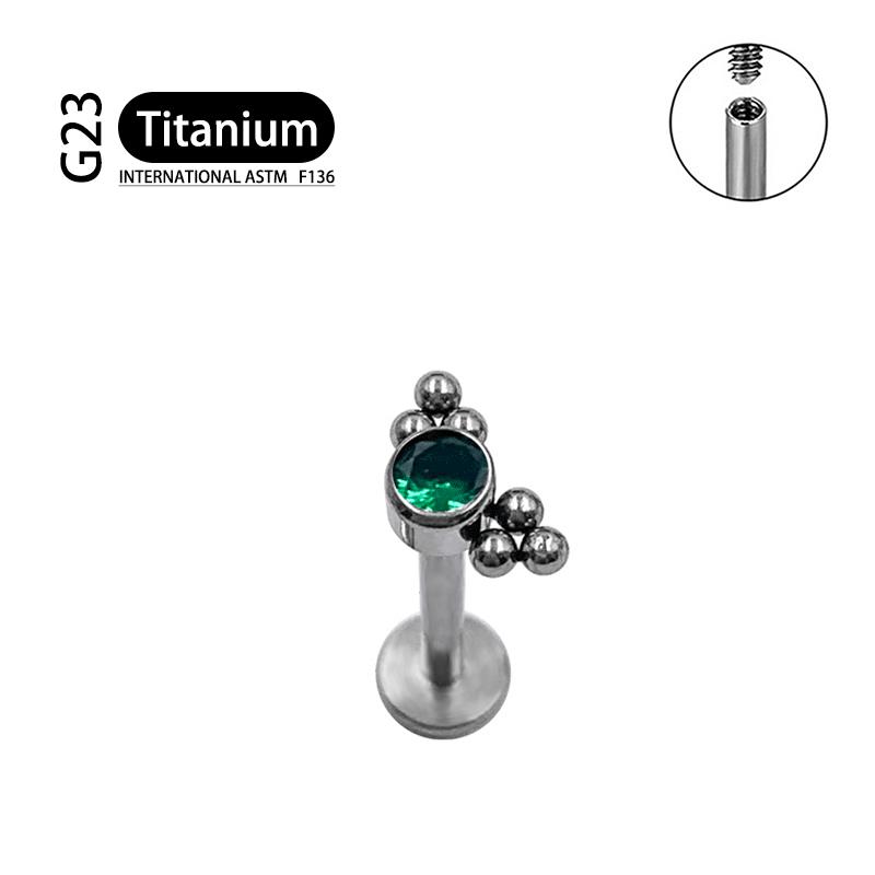 Титановые серьги-гвоздики G23 для ушей, хряща, с цирконом, опалом, агатом, лабрет, для губ, козелка, носа, для женщин, Рождественский подарок, пирсинг, ювелирные изделия