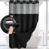 Hookless Shower Curtain Set Double (with Liner) Removable White Shower Curtain