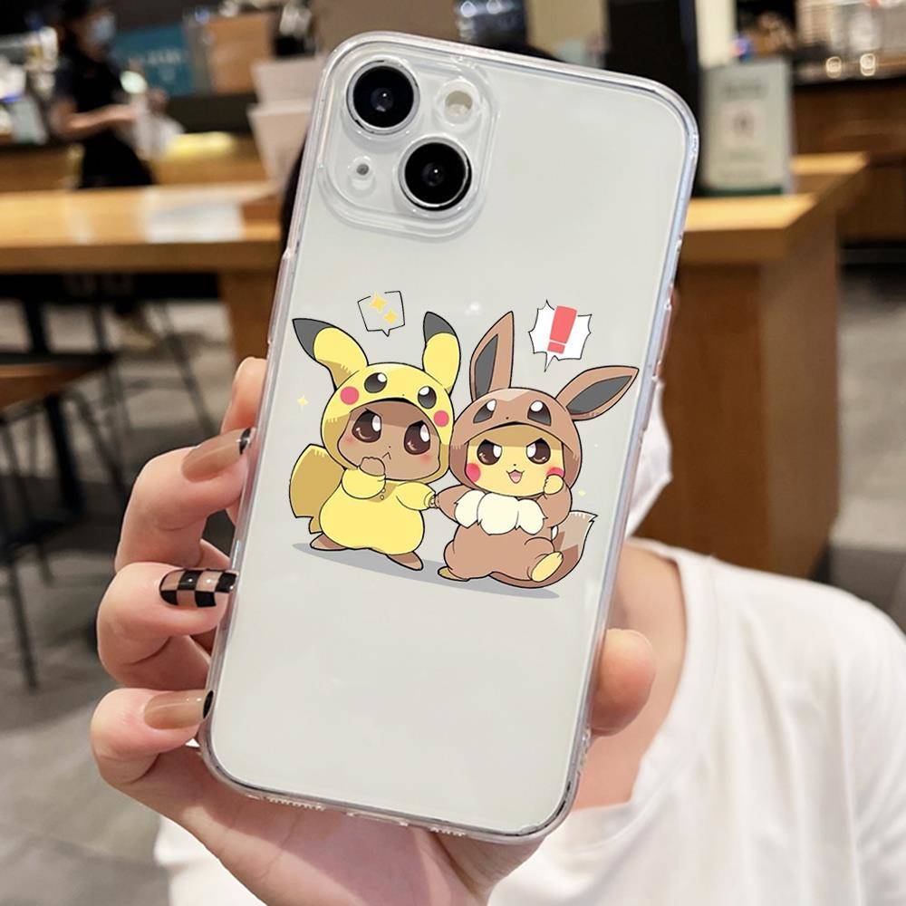 Чехол E-54 Pokemon Pikachu для iPhone 7 8 11 12 13 14 15 16 Pro Max Plus Mini Xiaomi Redmi A3 9A 9C 10A 10C 13C Note 9 11 Realme Narzo C30 C55