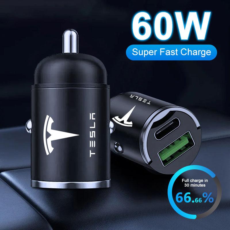 1 шт. Автомобильное зарядное устройство USB Type-C Адаптер быстрой зарядки Автоаксессуары Для Tesla Model 3 S X Y Style Roadster Invader Coil Mod WYE K80