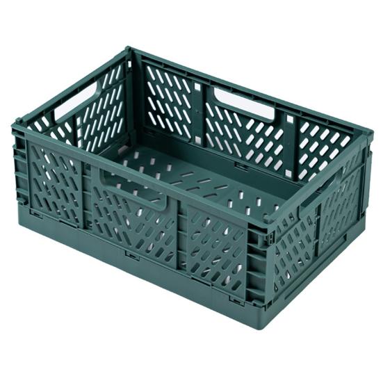 Storage Basket Folding Large Capacity Load Bearing Collapsible Plastic Storage Crate Box for Kitchen
