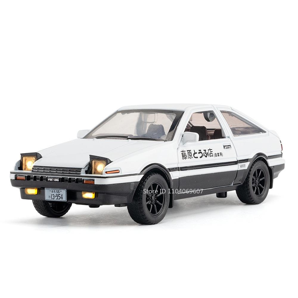 1:30 Ae86 Винтажные Модели Машин Игрушки Металлические Литые Миниатюрные Машинки 4 Двери Открываются Звук Свет Оттянуть Имитация Транспортных Средств Подарки для Детей