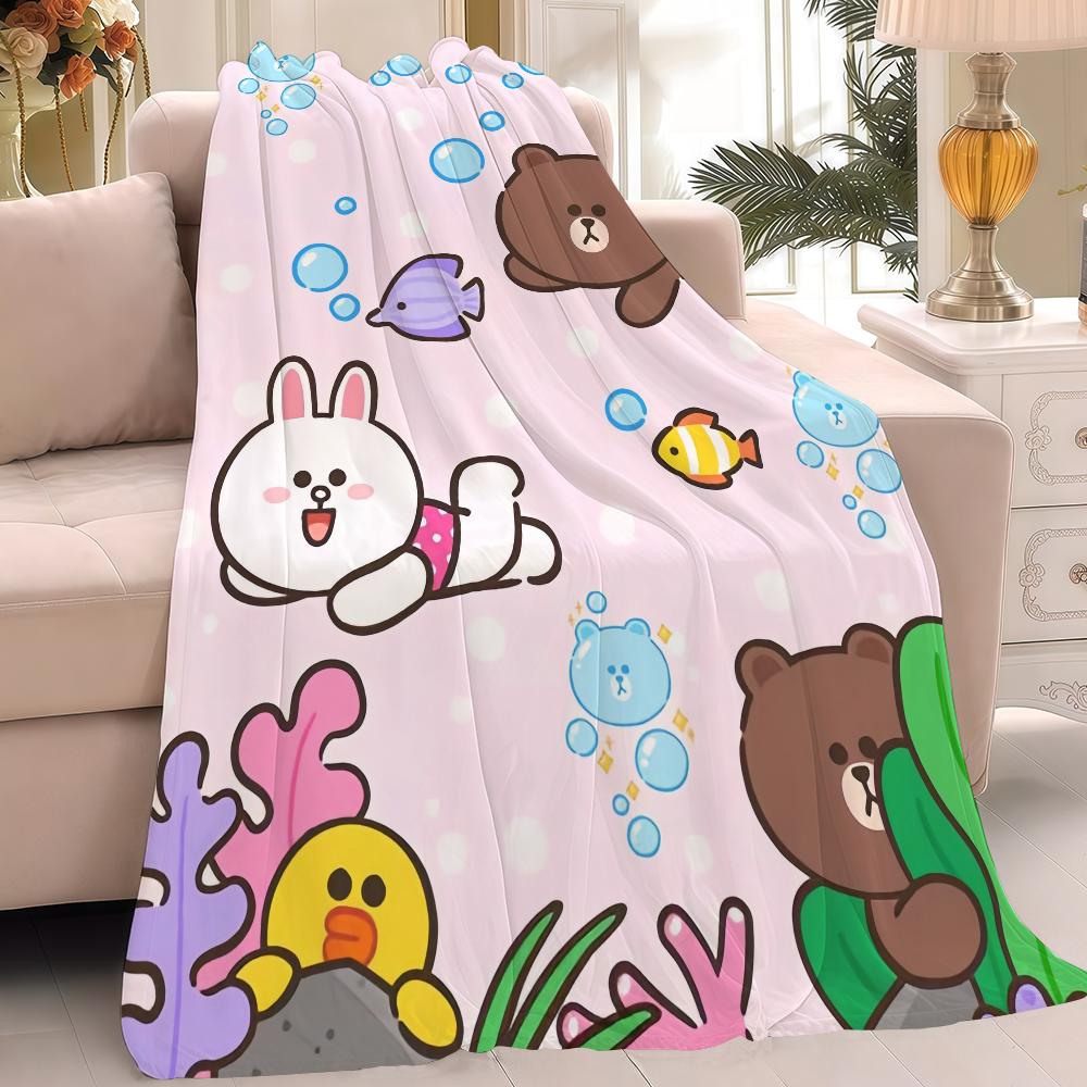Fashion Cute L-LINE F-Friends Cartoon Blanket Warm Soft Suitable For Bedroom Sofa Bed Living Room Office Travel Camping Gifts