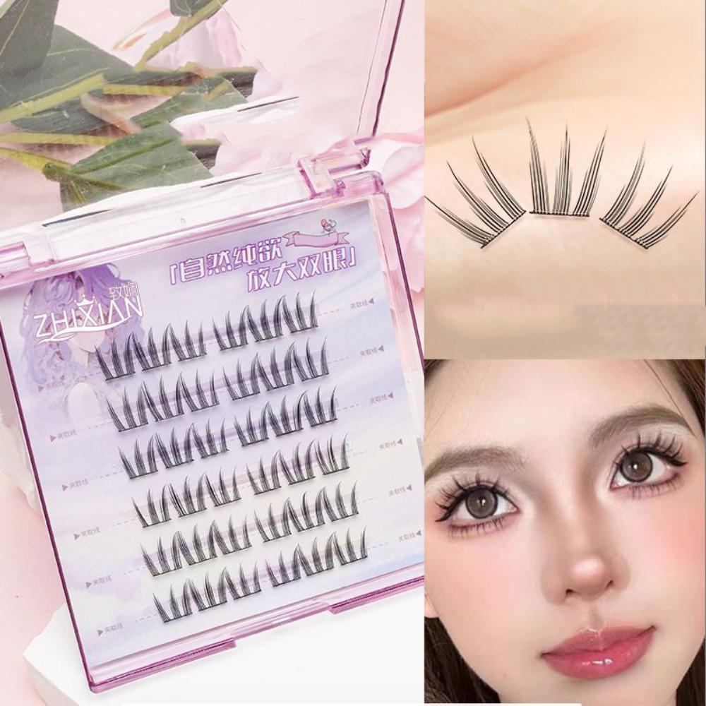 Lashes Extension Glue Free Cluster Eyelashes Fluffy Segmented Eyelashes Bundles  Grafting Lashes