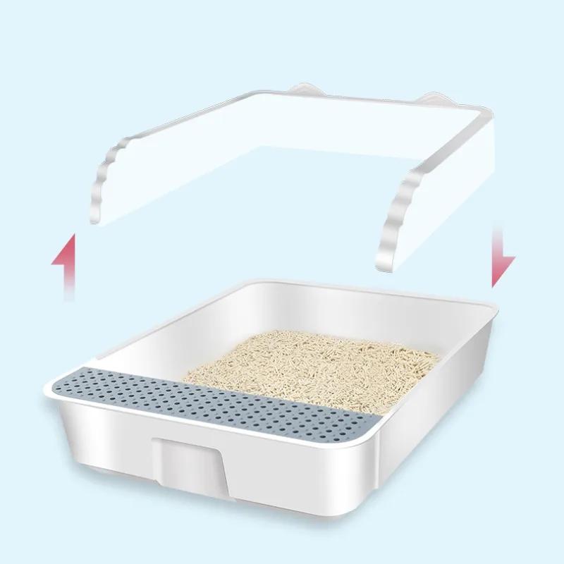 Полузакрытый кошачий туалет, большая емкость, песочница, ящик для кошек, пластиковый туалет для домашних животных, поддон с защитой от брызг, утолщенное подкладное судно, товары для кошек