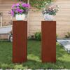 Plant Stand 2 pcs Rusty 24 x 24 x 75 cm Weatherproof Steel