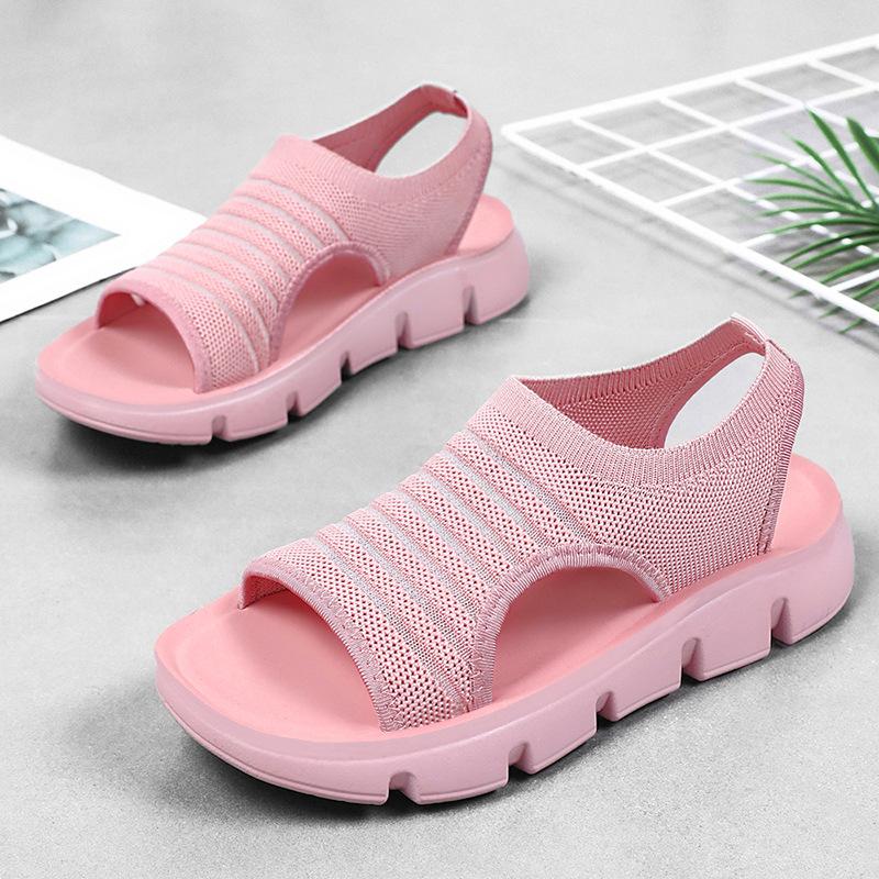 Shoes Women's Summer New Hollow Breathable Women's Sandals Sandal Soft Sole Comfortable Mother Shoes Foreign Trade Women's Shoes