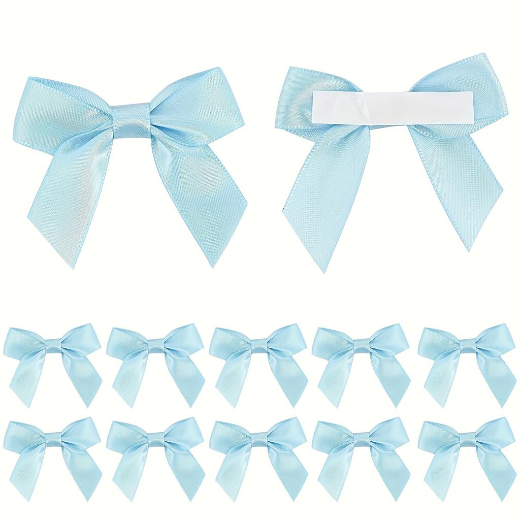 2,5-дюймовый 50-шт Самоклеящийся ленточный бант с лентой, для упаковки подарков, Готовый ленточный бант на двустороннем скотче, для изготовления поделок