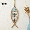 Adjustable LED Atmosphere Light Bohemian Wooden Fish Wall Decor With/without Lights, Coastal Retro Hanging Ornament Art for Bedroom Living Room