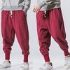 Cotton Linen Elastic Large Chinese Style Men's Casual Pants