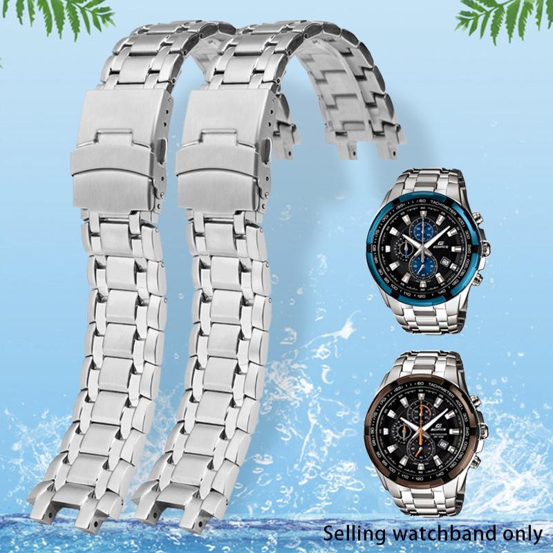 Для Casio Edifice металлическая серия EF-539 Стальной ремешок 5118 Нержавеющая сталь Деловая ремешок для часов Мужской вогнуто-выпуклый интерфейс Ремешок для часов