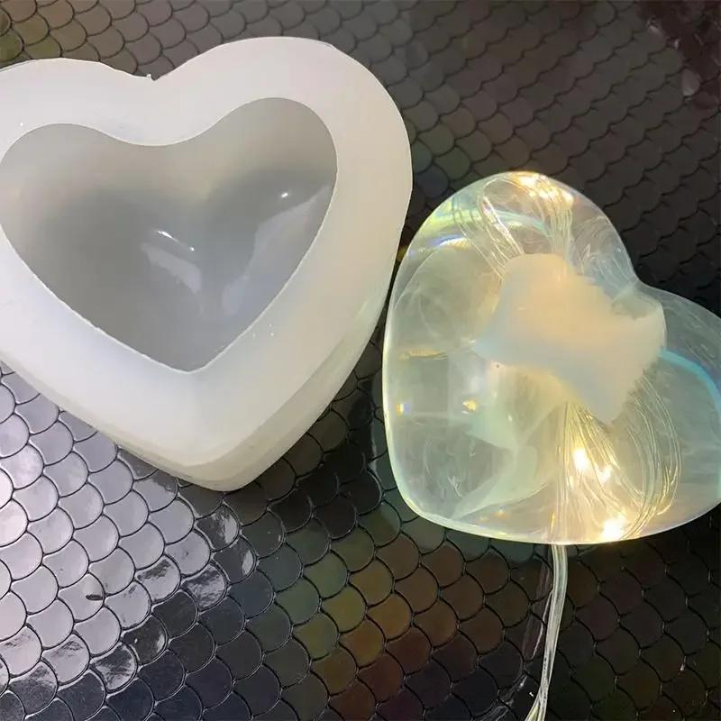 Creative Handmade Love Heart Crystal Silicone Mold Craft Cake Decor DIY Candle Resin Soap Plaster Creative Making Tools Supplies