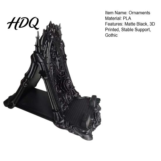 Темный Эстетичный Держатель для Телефона 3D Печатный Готический Роза Телефонная Подставка Винтажный Церковный Резной Настольный Уникальный Подарок для Влюбленных Держатель Декор Фигурка