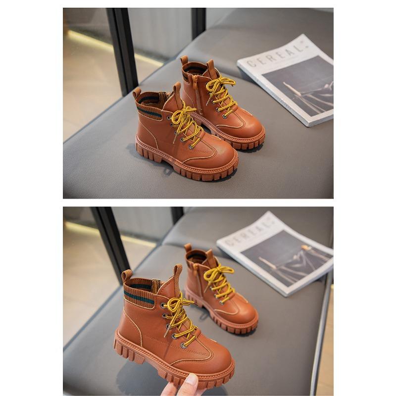 Новые модные ботинки Martin для мальчиков, детские повседневные ботинки с мягкой подошвой, короткие ботинки для детей среднего и старшего возраста, ботинки для начальной школы, одинарные ботинки