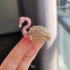 Flamingo Full Diamond Brooch, Alloy Diamond Animal Corsage, Clothing Accessories Fashion Pin Women