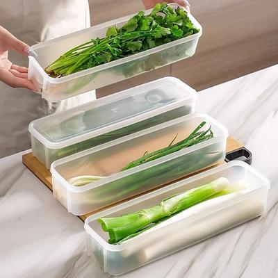 4 шт. Длинные прямоугольные контейнеры для хранения продуктов, пластиковые многоразовые коробки-органайзеры для холодильника, кухонные принадлежности
