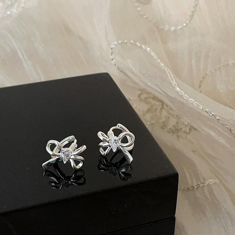 Серьги-бантики с микро-инкрустацией из циркония, женские, нишевые, дизайн, сладкие и милые, простые, индивидуальные, универсальные серьги