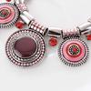 Diamonding Jewelry Ethnic Women Crystal Stone Inlaid Round Enamel Pendant Statement Bib Necklace