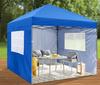 MASTERCANOPY брезентовая палатка с боковыми стенками и окном, комплект из 4 уличных стальных каркасов, простая сборка для кемпинга, коммерческая, однокнопочная штора/боковая часть (3М, Синий)
