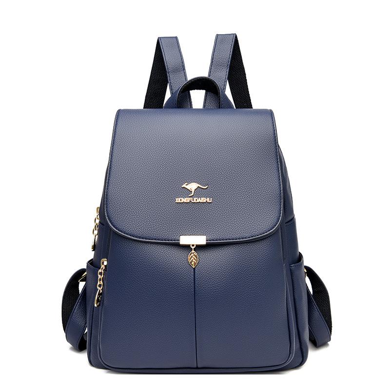 Атмосферный рюкзак для женщин, новый универсальный, большой емкости, мягкий кожаный школьный рюкзак для студентов, дорожный рюкзак для путешествий, женская сумка