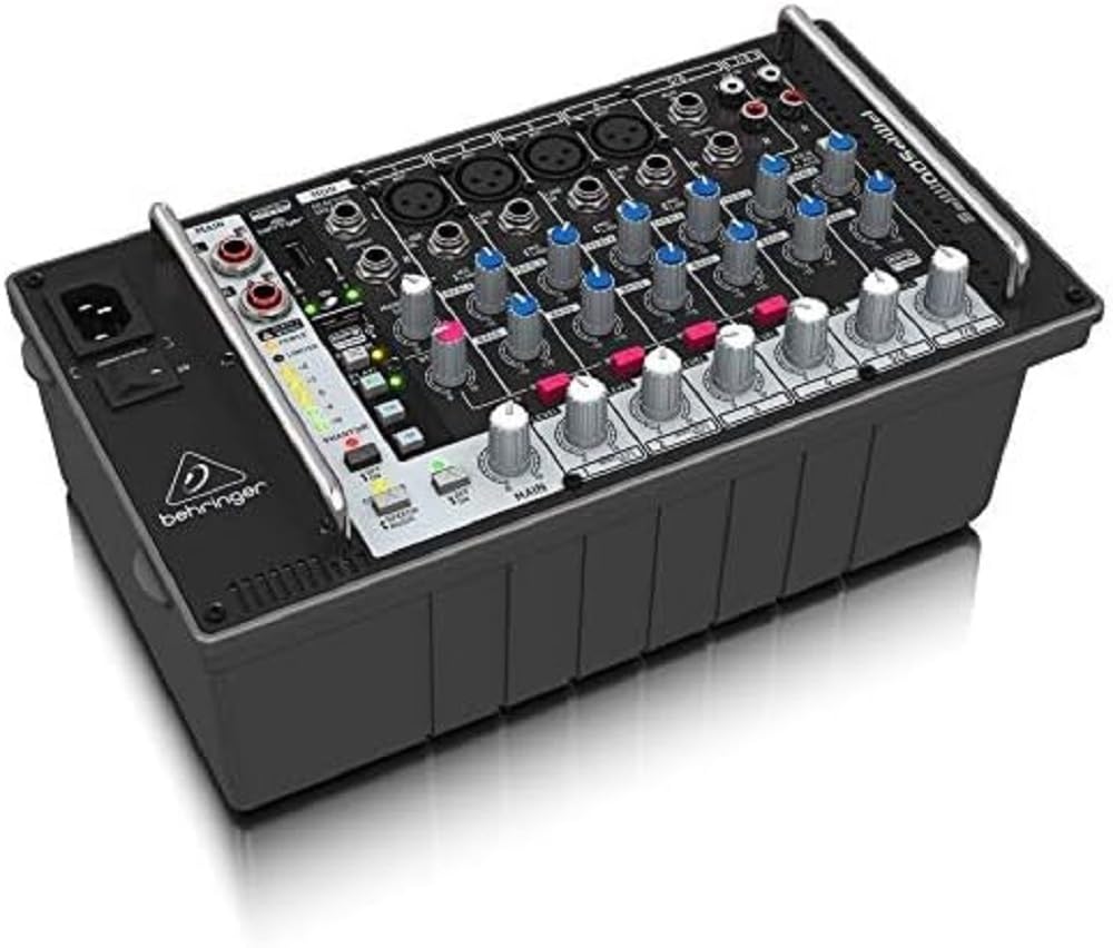 Behringer Powered Mixer Up To 2 X 250W High Quality Mic Preamp Ultra Light with Reverb and MP3 Player PMP500MP3