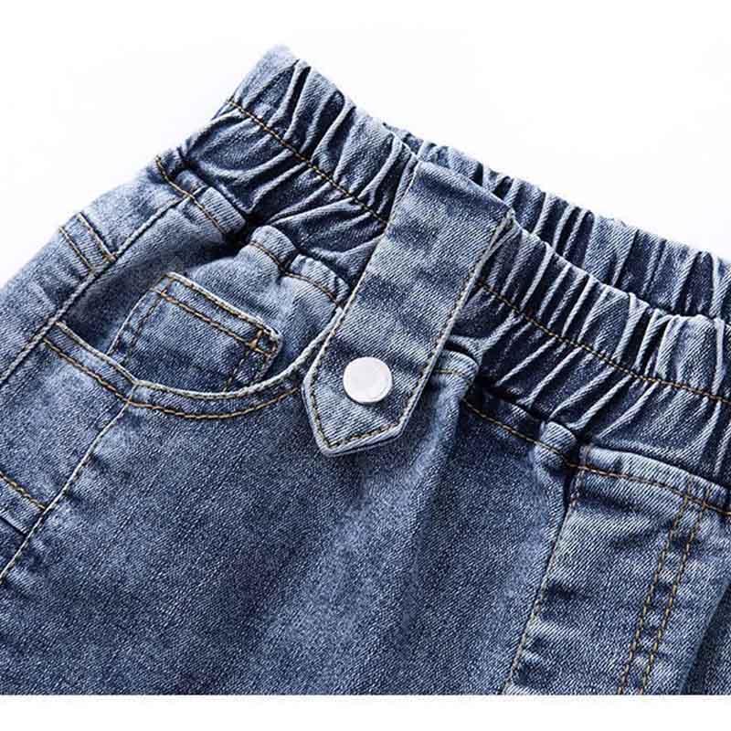 Джинсовые шорты, женские летние свободные широкие брюки с эластичной резинкой на талии, модные повседневные универсальные шорты