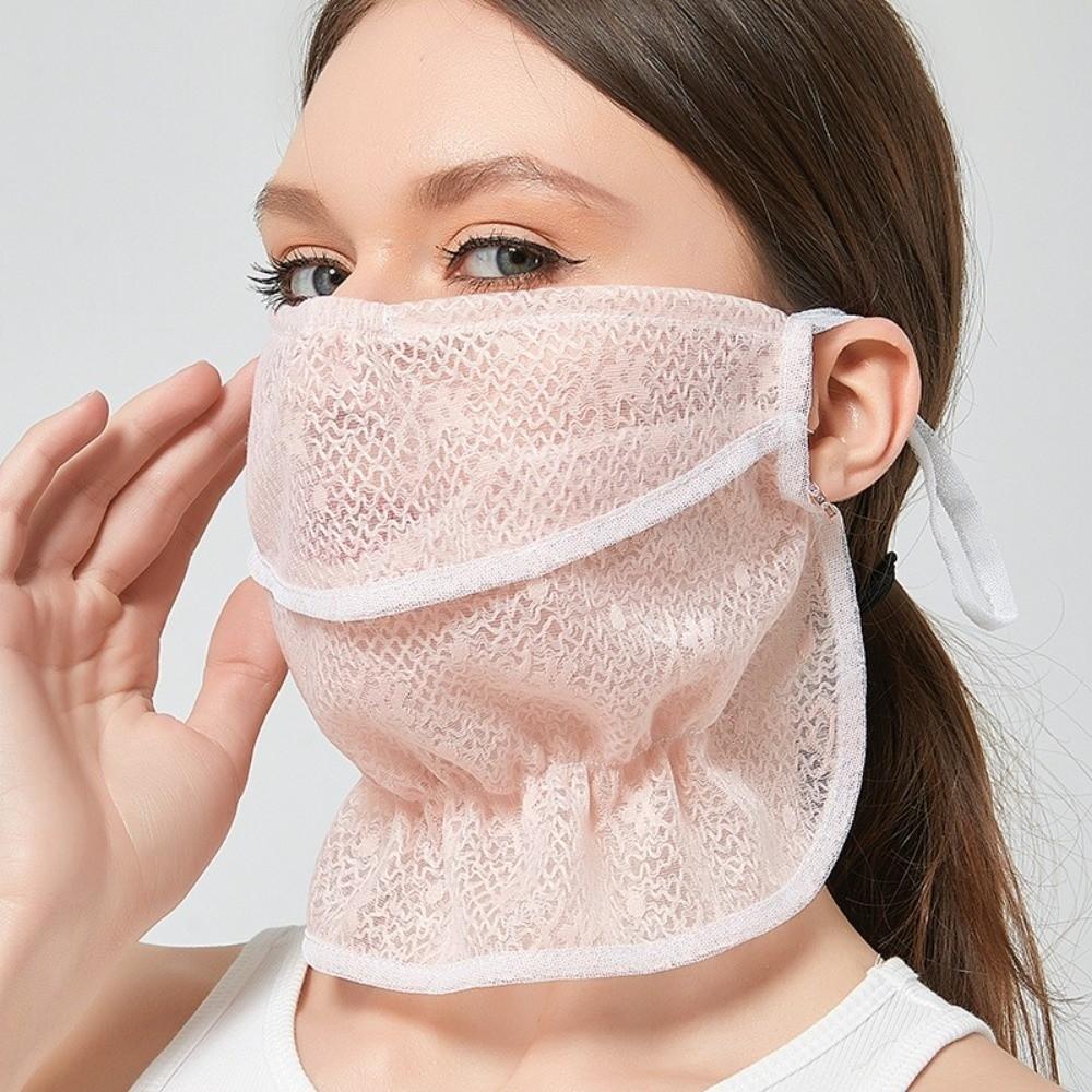 Dustproof Sunscreen Mask Neck Protection Mask Trend Lace Face Cover Summer
