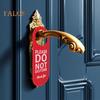 Do Not Disturb Door Hanger Double-sided Faux Leather Welcome Please Knock Home Office Door Handle Sign Hanging Decoration Ornament