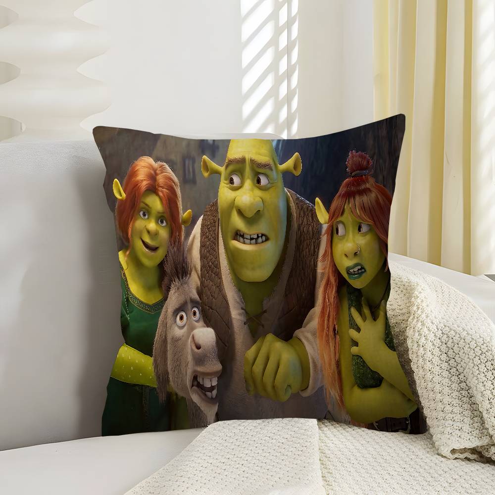 S-Shrek Movie Pillow Gift Home Office Decoration Bedroom Sofa Car Cushion Cover Case 45X45