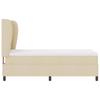 Box Spring Bed with Headboard Cream 90 x 190 cm Fabric