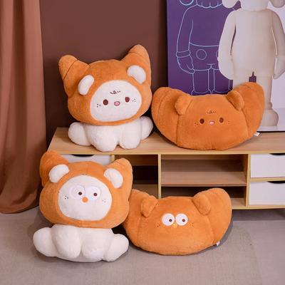 Очаровательные плюшевые игрушки-круассаны в виде медвежат, мультяшная кукла сидящего медведя, милая кукла-животное для обнимания, кавайный домашний декор, приятный подарок для детей
