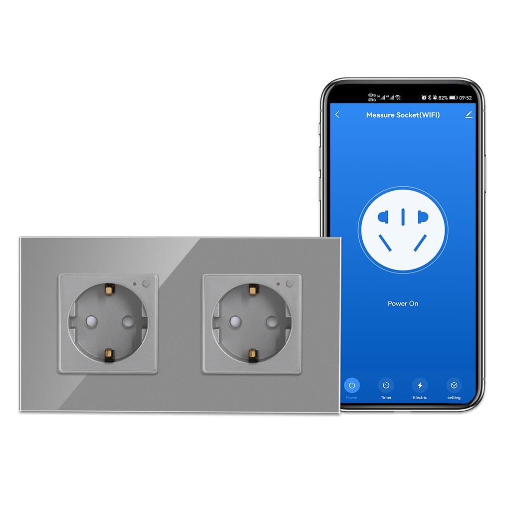 Настенная розетка Wi-Fi, стандарт европейского стандарта, улучшение умного дома, интеллектуальная вилка, работающая с Tuya Google Home Alexa Yandex