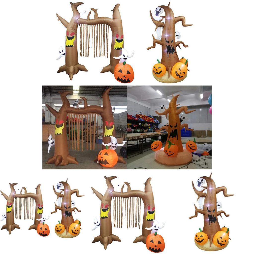 Eye-catching Halloween Inflatable Ghost Doll Arch With Brilliant Led Lights For Your Garden