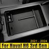 Black Auto Center Armrest Storage Box Container Stowing Glove Tray For Haval H6 3rd Gen GT 2021 2022 2023 2024 HEV PHEV Interior Refit Accessories