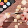 Graffiti Unfinished Accessories Jewelry Making Split Round Balls Half Wooden Beads Half-faced Wood