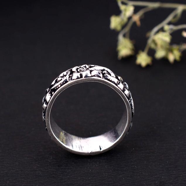 Handmade Silver Arthritis Ring Adjustable Double Band Oxidized Criss Cross Pattern Boho Tribal Jewelry Gift for Women & Men