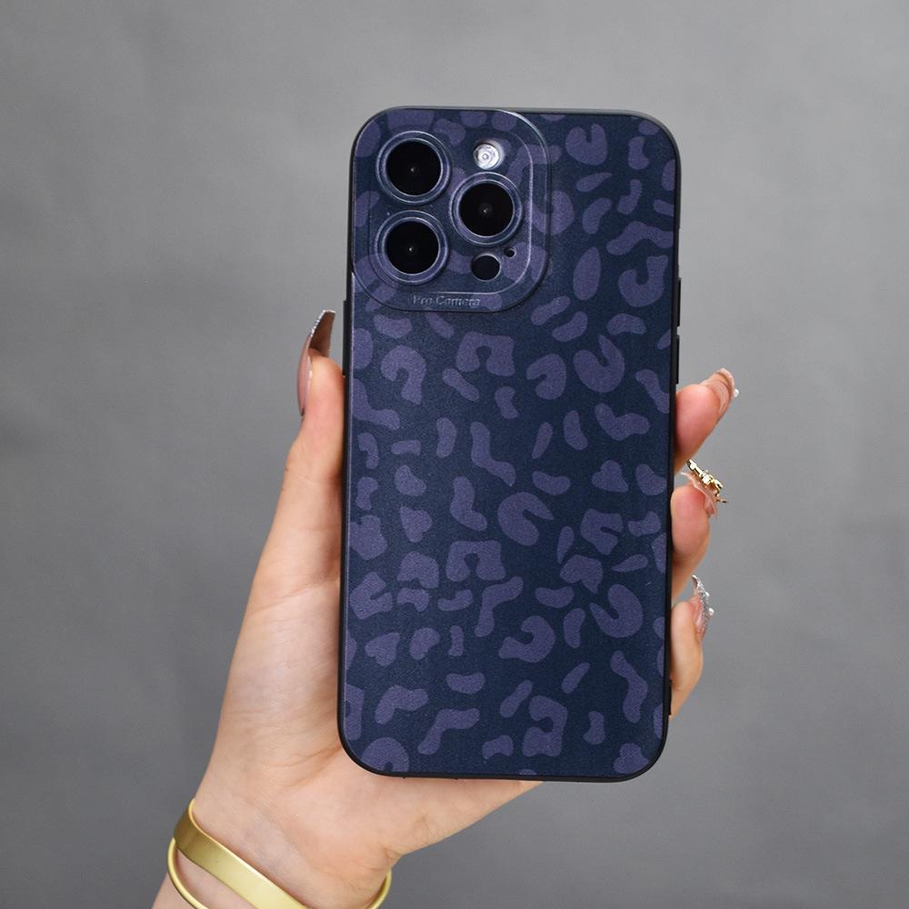 Чехол с леопардовым принтом для iPhone 15, полностью закрывающий линзы и защиту от падения