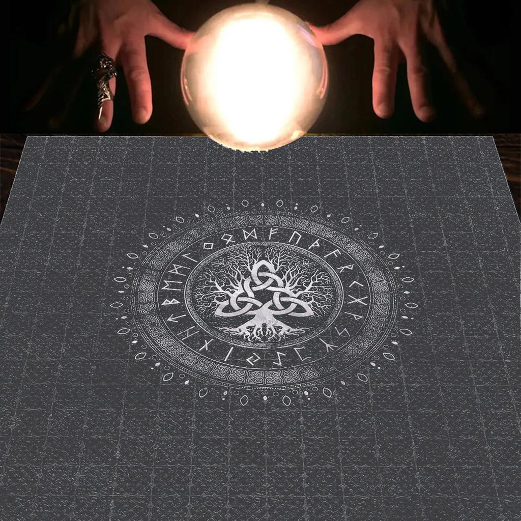 Tarots Tablecloth Rune Divinations Table Cover Astrology Oracles Board Game Mat Square Shape Pendulum Altar Table Cloth